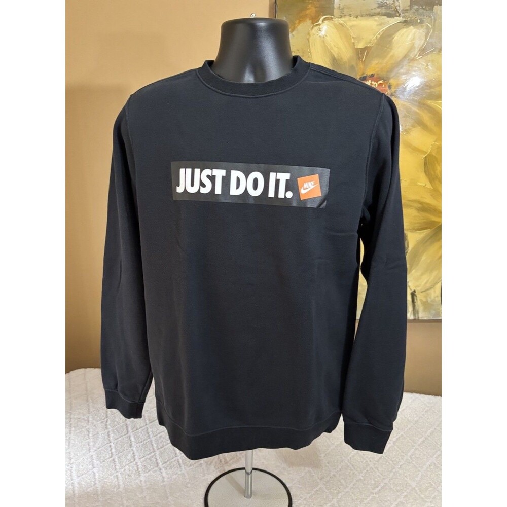 Nike Just Do It Graphic Logo Lightweight Black Sweatshirt  Men’s Size M